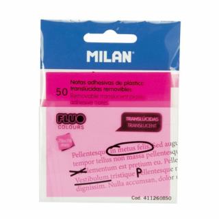 Bloček lepící MILAN Fluo PVC 76 x 76 mm růžový