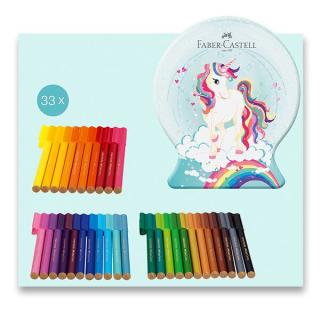 DĚTSKÉ FIXY FABER-CASTELL CONNECTOR UNICORN - SNĚHOVÁ KOULE, 33 KS