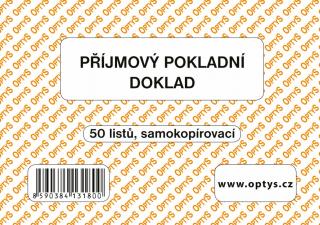 Příjmový doklad A6, jednoduchý, samopropisovací, 50 listů