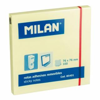 Samolepící bloček Milan 76 x 76 mm - Žlutý světle