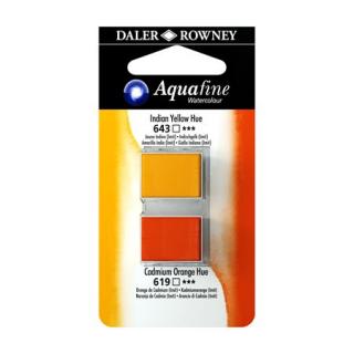 Umělecká akvarelová barva DR Aquafine - indiánská žlutá / kadmium oranž 643 / 619