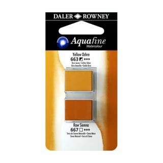 Umělecká akvarelová barva DR Aquafine - žlutý okr / sienna přírodní 663 / 667