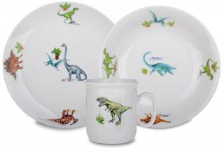 Dětská porcelánová jídelní sada 3 ks - Dinosauři