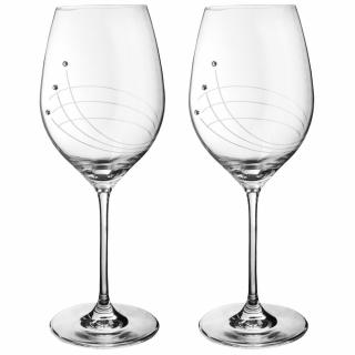 Linie - sada 2 ks sklenic na víno s krystaly Preciosa 360 ml