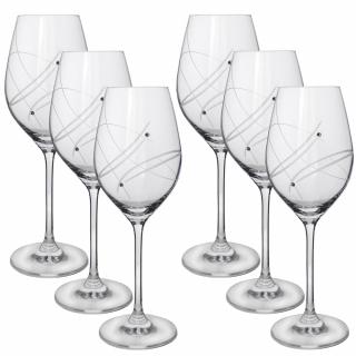Sklenice na víno s krystaly Preciosa 360 ml - Celebration 6ks