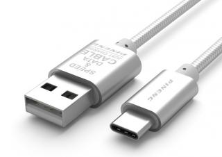 Datový a nabíjecí kabel PN-312 USB-C Barva: Stříbrná