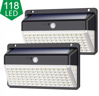 Venkovní solární LED světlo s pohybovým senzorem D118 SET Barva: Černá