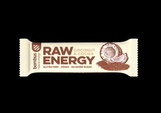Bombus Energy tyčinka kakao a kokos Raw 50 g