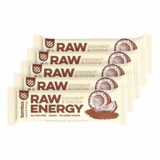 Bombus Výhodná sada 5 ks energy tyčinek kakao a kokos Raw