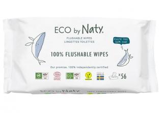Eco by Naty Babycare Vlhčené ubrousky bez vůně pro citlivou pokožku splachovatelné 56 ks