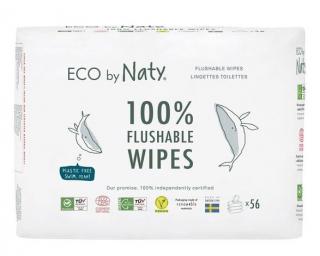Eco by Naty Babycare Výhodné balení Vlhčené ubrousky bez vůně pro citlivou pokožku  splachovatelné 3 x 56 ks