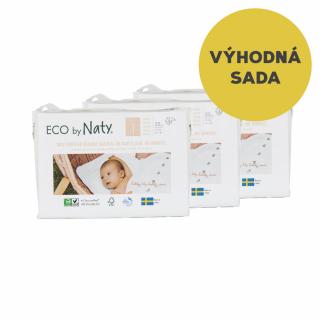 Eco by Naty Výhodná sada 3 ks Babycare Newborn jednorázové eko plenky 2-5kg 25ks