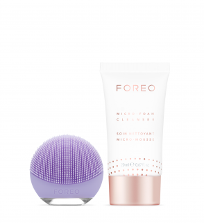 Foreo Sada Čistícího přístroje  Luna™ GO a čistícího krému Micro Foam 20 ml Fialová