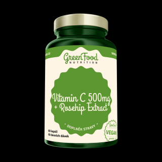 GreenFood Vitamín C 500 + extrakt ze šípků 60 kapslí