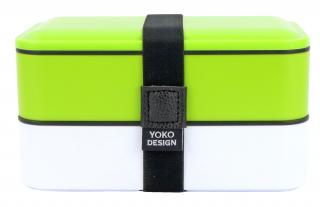 Yoko Design Dvoupatrový box na jídlo s příborem zelený