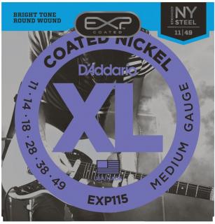 D'Addario EXP115 Coated Nickel Wound, Medium/Blues/Jazz, 11-49