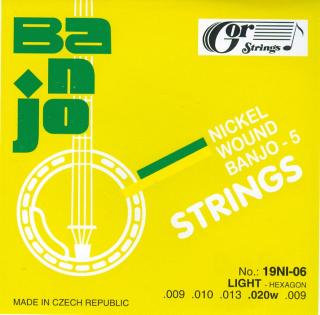 Gorstrings 19BNI-06 Light (.009 - .020w) – sada strun na pětistrunné banjo
