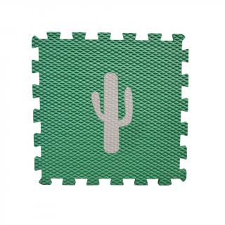 Minideckfloor Kaktus Tmavě zelený s krémovým kaktusem