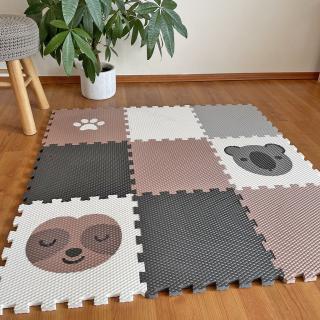 Puzzle podlaha 9 dílů - koala, lenochod a tlapka