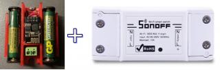 Wi-Fi relé 230V s vysílačem na 2 baterie AAA pod vypínač Varianta: 1 modul vysílače (bez Tango povrchového vypínače) a 1 přijímač 230V