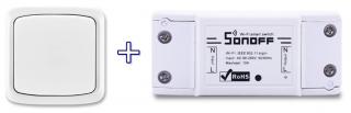 Wi-Fi relé 230V s vysílačem na 2 baterie AAA pod vypínač Varianta: 1 modul vysílače Tango a 1 přijímač 230V