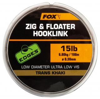 Fox Plovoucí vlasec Zig & Floater Hooklink Trans Khaki 100m Velikost: 10lb - 0,26mm