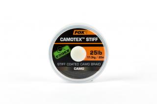Fox ztužená šňůrka Camotex Stiff Coated Camo Braid 20m Varianty: 20lb-9,1kg