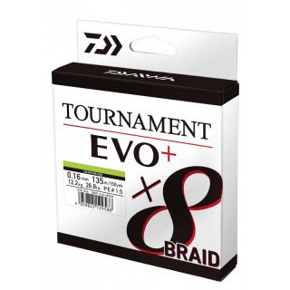 Pletená šňůra Daiwa Tournament Braid X8 EVO+ 135m -: 0,20mm  - Chartreuse