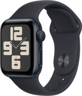 Apple Watch SE (2023) 40mm Barva: Temně inkoustový hliník s temně inkoustovým sportovním řemínkem - S/M