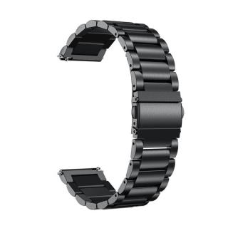 Kovový náramek pro chytré hodinky - 20mm (Amazfit, Samsung, Garmin, Honor, Huawei) Barva: Černý