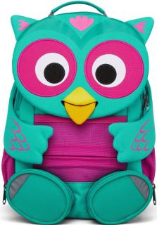 Affenzahn Dětský batoh do školky Large Friend Owl- turquoise 8l