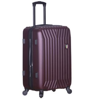 Cestovní kufr TUCCI T-0115/3-M ABS - vínová