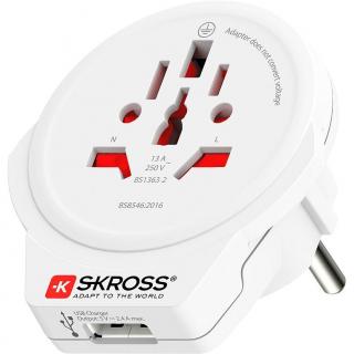 SKROSS cestovní adaptér SKROSS Europe USB pro cizince v ČR, vč. 1x USB 2400mA