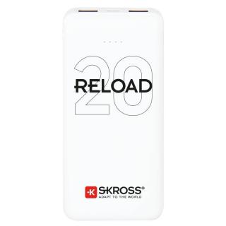 SKROSS powerbank Reload 20, 20000mAh, 2x 2A výstup, microUSB kabel, bílý