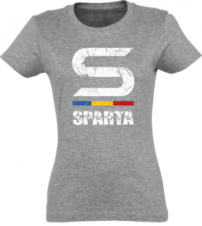 Dámské Tričko - Sparťanské "eS" - trikolora Barvy: Šedá, Velikosti: XL