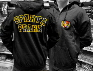 Zipová mikina s kapucí - 1893 Sparta Praha (záda) Barvy: Černá, Velikosti: XXXL