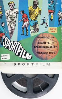 8 mm Sportfilm, WC Cup 1970, fotbal, Brazil v. Czechoslovakia