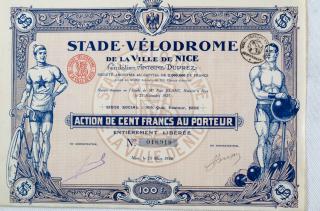 Akcie, Stade-Vélodrome de la Ville de Nice, 1925