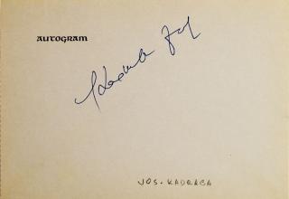 Autogram Josef Kadraba