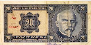 Bankovka, 20 Korun, serie Ag Rašín, 1926