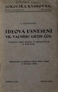 Brožura, Ideová usnesení VII. valného sjezdu ČOS, 1925