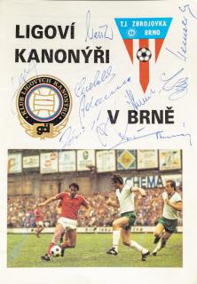 Brožura - Ligoví kanonýři v Brně, autogramy hráčů, 1989