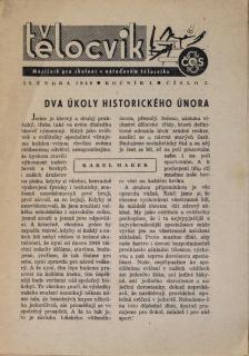 Brožura Sokol, Dva úkoly historického února, 1949