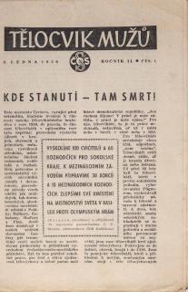 Brožura Sokol, Tělocvik mužů, Tělesnou výchovou ke zdraví, 1/1950