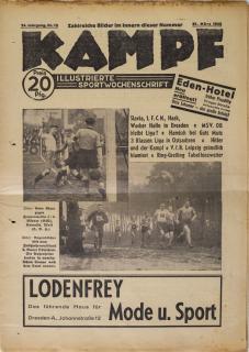 Časopis KAMPF Illustrierte Sportwochenschrift, Slavia Prag, 1932