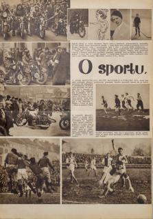 Časopis, O sportu, SLAVIA, fragment 1934