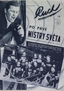 Časopis RUCH -Po prvé mistři světa v ledním hokeji, 9/1947
