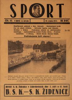 Časopis SPORT, č. 35, 1923