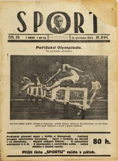 Časopis SPORT, č. 35, 1924