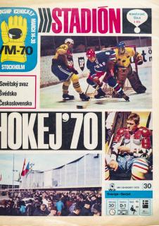 Časopis STADION, mimořádné číslo, Hokej, WM Stockholm, 1970